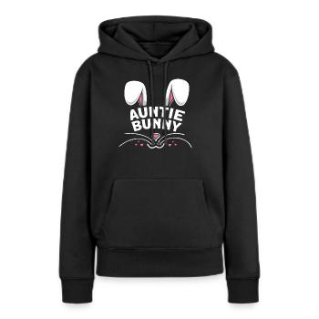 Auntie Bunny - Frauen Premium Bio Hoodie - Schwarz - Vorne - Julia (174cm)
