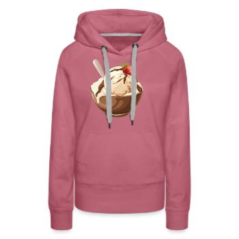 Crème glacée à la vanille avec délice de sauce au chocolat - Sweat à capuche Premium bio Femme - mauve - Devant - Isabella (175cm)