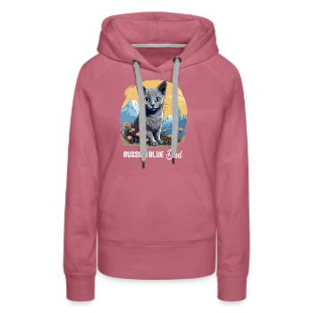 Russian Blue Cat Russisch Blau Katze - Women’s Premium Organic Hoodie - mauve - Front - Isabella (175cm)