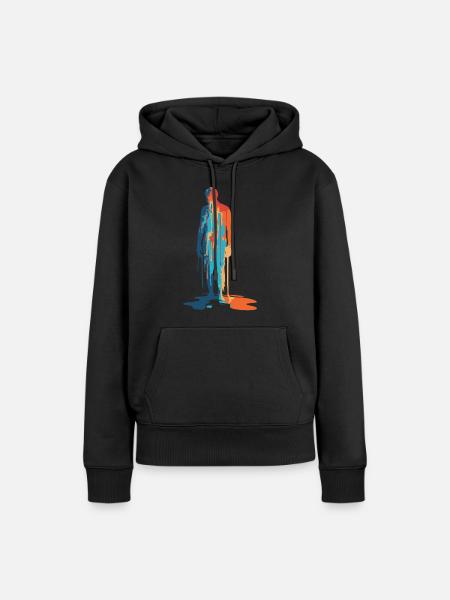 Farbexplosion Moderne Silhouette - Frauen Premium Bio Hoodie - Schwarz
