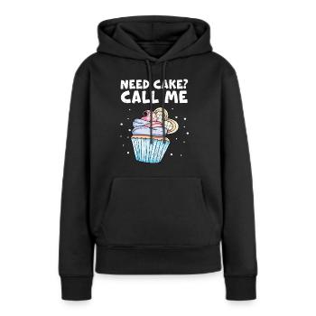 Cupcake - Sweat à capuche Premium bio Femme - noir - Devant - Julia (174cm)