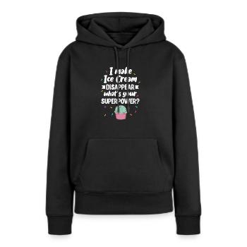 Eiscreme Eis Eiskrem Ice Cream Sommer Geschenk - Frauen Premium Bio Hoodie - Schwarz - Vorne - Julia (174cm)