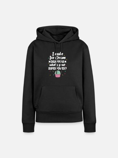 Eiscreme - Frauen Premium Bio Hoodie - Schwarz