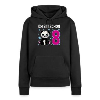Acht Jahre – Pandastarker Tag - Frauen Premium Bio Hoodie - Schwarz - Vorne - Julia (174cm)