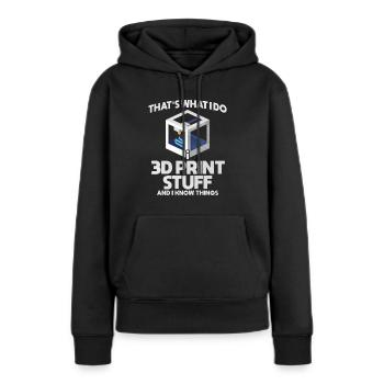 Impression 3D - Sweat à capuche Premium bio Femme - noir - Devant - Julia (174cm)