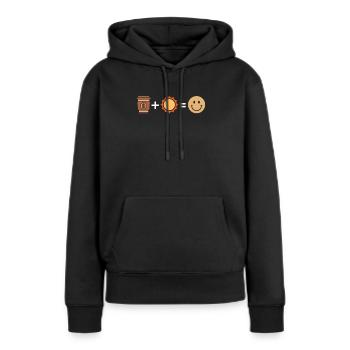 Café Café - Sweat à capuche Premium bio Femme - noir - Devant - Julia (174cm)