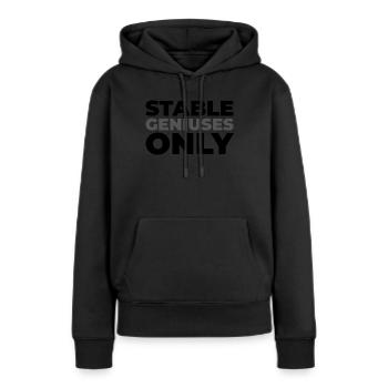 Pferd Reitsport - Frauen Premium Bio Hoodie - Schwarz - Vorne - Julia (174cm)