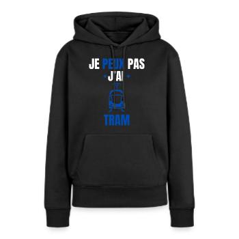 I can't I have tram - Women’s Premium Organic Hoodie - black - Front - Julia (174cm)