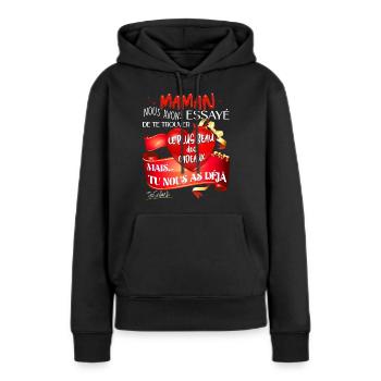Super Mutter von Kindern Muttertag - Frauen Premium Bio Hoodie - Schwarz - Vorne - Julia (174cm)
