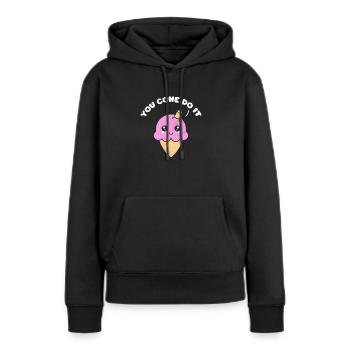 Glace - Sweat à capuche Premium bio Femme - noir - Devant - Julia (174cm)