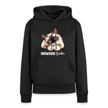 Chaton raquette Chat raquette - Sweat à capuche Premium bio Femme - noir - Devant - Julia (174cm)