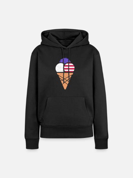 Eiscreme - Frauen Premium Bio Hoodie - Schwarz