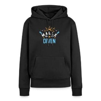 Malle Diven - Frauen Premium Bio Hoodie - Schwarz - Vorne - Julia (174cm)