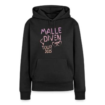 Malle Diven Tour 2025 - Frauen Premium Bio Hoodie - Schwarz - Vorne - Julia (174cm)