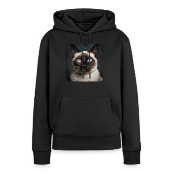 Chaton raquette Chat raquette - Sweat à capuche Premium bio Femme - noir - Devant - Julia (174cm)
