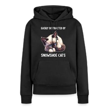 Chaton raquette Chat raquette - Sweat à capuche Premium bio Femme - noir - Devant - Julia (174cm)