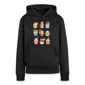 Cupcake - Sweat à capuche Premium bio Femme - noir - Devant - Julia (174cm)