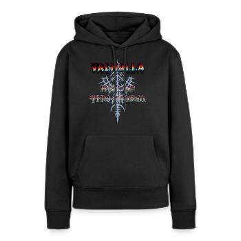 Valhalla - Salle des élus - Sweat à capuche Premium bio Femme - noir - Devant - Julia (174cm)