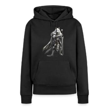 Husky Knight Médiéval - Sweat à capuche Premium bio Femme - noir - Devant - Julia (174cm)