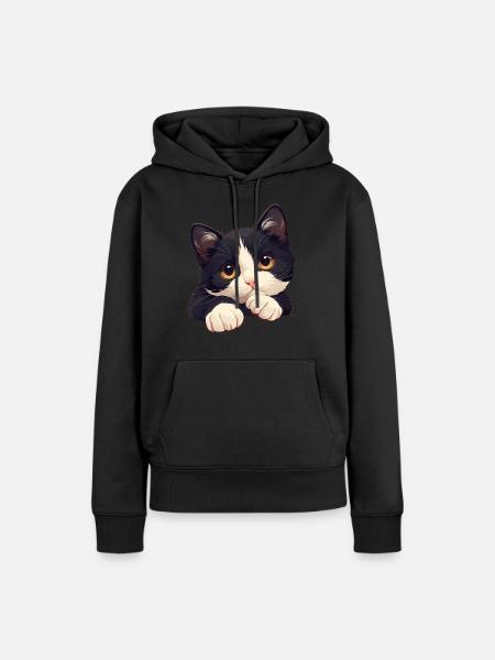 Tuxedo Kätzchen Tuxedo Katze - Frauen Premium Bio Hoodie - Schwarz
