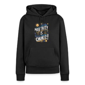 La positivité est un choix - Sweat à capuche Premium bio Femme - noir - Devant - Julia (174cm)
