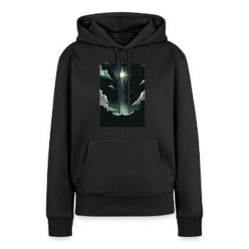 Le Tarot de l’Étoile - Sweat à capuche Premium bio Femme - noir - Devant - Julia (174cm)
