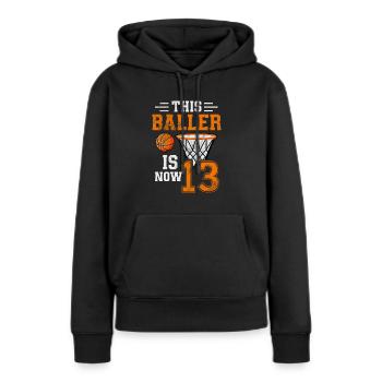 Adolescent - Sweat à capuche Premium bio Femme - noir - Devant - Julia (174cm)