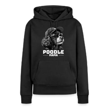 Poodle Mom - Women’s Premium Organic Hoodie - black - Front - Julia (174cm)