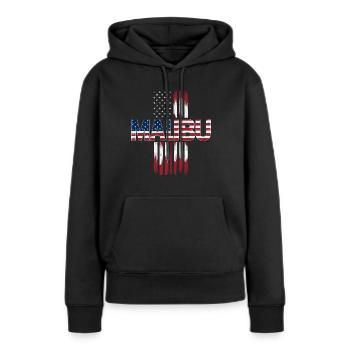 Drapeau Malibu USA - Sweat à capuche Premium bio Femme - noir - Devant - Julia (174cm)