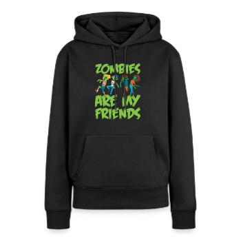 Zombie Zombie Hunter Zombie Apocalypse Cadeau - Sweat à capuche Premium bio Femme - noir - Devant - Julia (174cm)