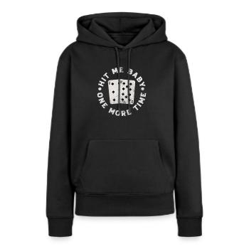 Blackjack Blackjack Jeu de cartes Casino Cadeau - Sweat à capuche Premium bio Femme - noir - Devant - Julia (174cm)