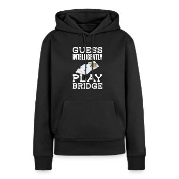 Pont - Sweat à capuche Premium bio Femme - noir - Devant - Julia (174cm)