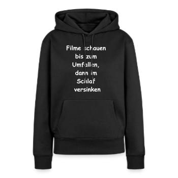 Cadeau sans sommeil - Sweat à capuche Premium bio Femme - noir - Devant - Julia (174cm)