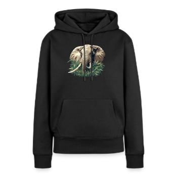 Éléphant Éléphant - Sweat à capuche Premium bio Femme - noir - Devant - Julia (174cm)