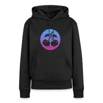 Kirsche Kirschbaum Kirschblüte Frucht Geschenk - Frauen Premium Bio Hoodie - Schwarz - Vorne - Julia (174cm)