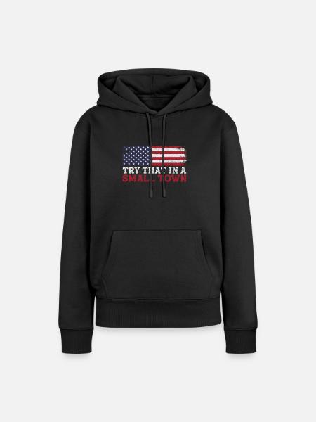 Country - Frauen Premium Bio Hoodie - Schwarz