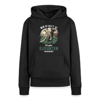 Éléphant Éléphant - Sweat à capuche Premium bio Femme - noir - Devant - Julia (174cm)