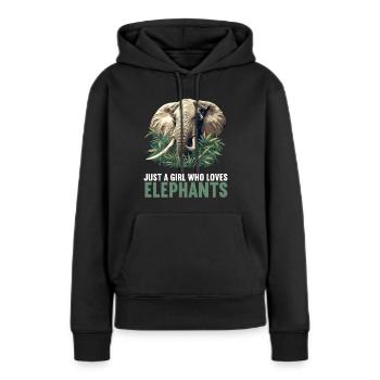 Éléphant Éléphant - Sweat à capuche Premium bio Femme - noir - Devant - Julia (174cm)