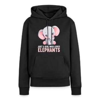 Éléphant Éléphant - Sweat à capuche Premium bio Femme - noir - Devant - Julia (174cm)