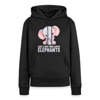 Éléphant Éléphant - Sweat à capuche Premium bio Femme - noir - Devant - Julia (174cm)