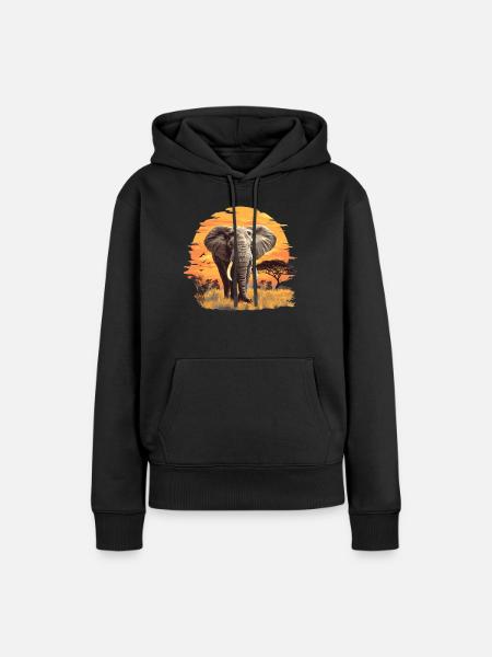Elefanten Elefant - Dame Premium hoodie, økologisk bomuld - sort