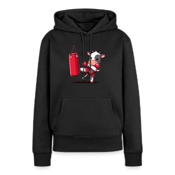 Muay Thai Boxing, Thai Boxing Kickboxen Kickboxer - Frauen Premium Bio Hoodie - Schwarz - Vorne - Julia (174cm)