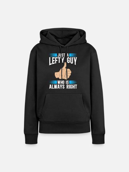 Linkshänder - Frauen Premium Bio Hoodie - Schwarz