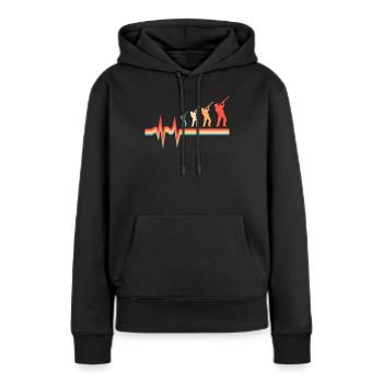 Chasse Chasseur Chasse Électrocardiogramme Battement de cœur - Sweat à capuche Premium bio Femme - noir - Devant - Julia (174cm)