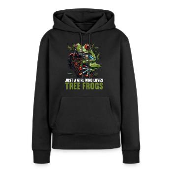 Rainette Baumfrösche Baumfrosch - Sweat à capuche Premium bio Femme - noir - Devant - Julia (174cm)