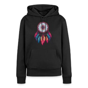 Attrape-rêves amérindien - Sweat à capuche Premium bio Femme - noir - Devant - Julia (174cm)