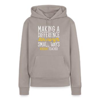 Kindergarten Teacher Daycare Center Educator - Women’s Premium Organic Hoodie - taupe - Front - Julia (174cm)