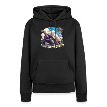 Tortues géantes Tortue géante - Sweat à capuche Premium bio Femme - noir - Devant - Julia (174cm)