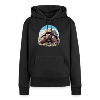 Tortues géantes Tortue géante - Sweat à capuche Premium bio Femme - noir - Devant - Julia (174cm)