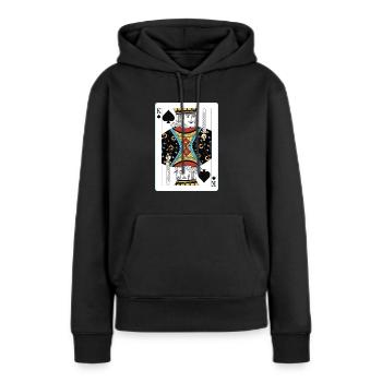 Pont - Sweat à capuche Premium bio Femme - noir - Devant - Julia (174cm)